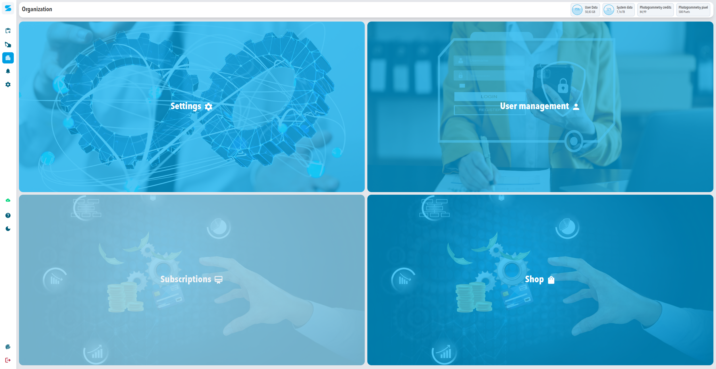 New Organization Hub UI