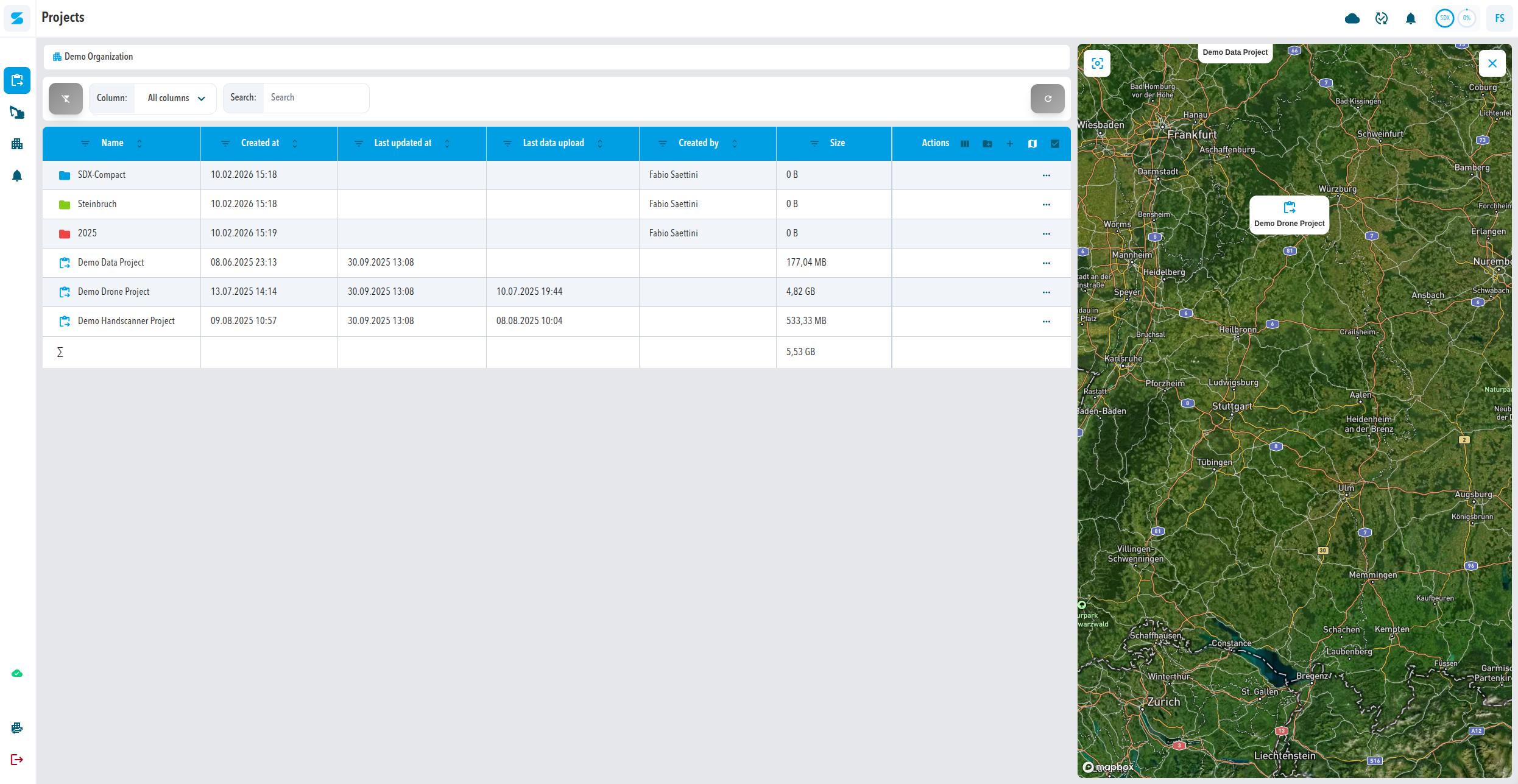 Old Project List UI