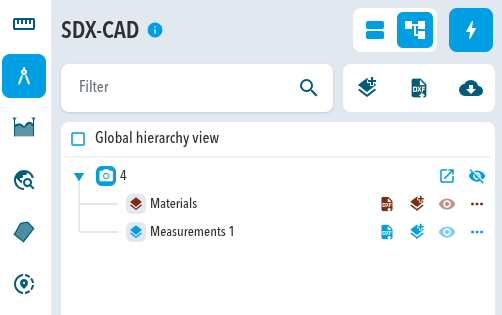 SDX-CAD Layers Hierarchy View